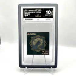ACE 10 Onix 24k Gold Plated Pokemon Sticker Graded Korean Striking Popping Candy - Image 1