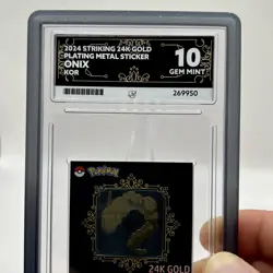 ACE 10 Onix 24k Gold Plated Pokemon Sticker Graded Korean Striking Popping Candy - Image 2