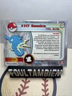 Pokemon Topps Seadra #117 TV Animation Edition Blue Logo Rare Holo Foil - Image 2
