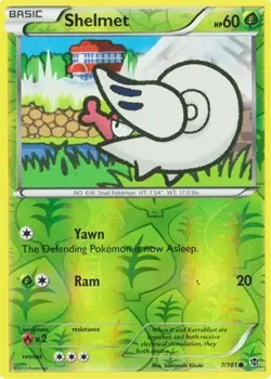 Shelmet 7/101 B&W Plasma Blast REVERSE HOLO PERFECT MINT! Pokemon - Image 1