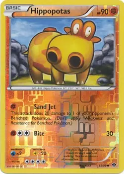 Hippopotas 65/99 B&W Next Destinies REVERSE HOLO PERFECT MINT! Pokemon - Image 1