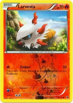 Larvesta 19/101 B&W Noble Victories REVERSE HOLO PERFECT MINT! Pokemon - Image 1