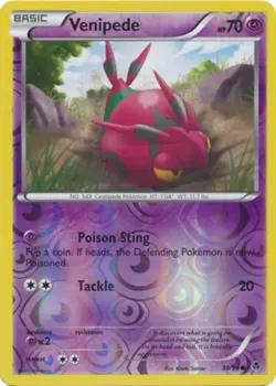 Venipede 38/98 B&W Emerging Powers REVERSE HOLO PERFECT MINT! Pokemon - Image 1