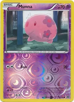 Munna 58/99 B&W Next Destinies REVERSE HOLO PERFECT MINT! Pokemon - Image 1