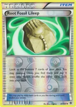 Root Fossil Lileep 87/101 B&W Plasma Blast REVERSE HOLO PERFECT MINT! Pokemon - Image 1