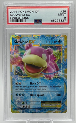 2016 POKEMON XY EVOLUTIONS #26 SLOWBRO EX PSA 9 MINT - Image 1