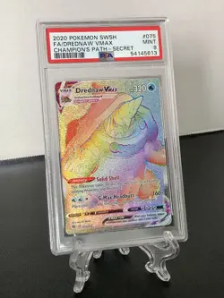 Mint PSA 9 Drednaw VMAX FA Rainbow Secret Rare 75/73 Champions Path Pokemon TCG - Image 1