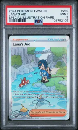 2024 POKEMON TWM EN-TWILIGHT MASQUERADE #219 LANA'S AID PSA 9 - Image 1