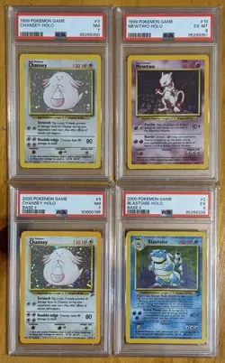 PSA Graded Holo Pokemon TCG Card Lot From Base Set & Base Set 2 WOTC 1999 - 2000 - Image 1