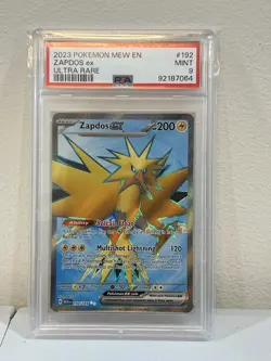 Pokemon Scarlet & Violet Zapdos EX Ultra Rare Card 192/165 PSA Mint 9 - Image 1