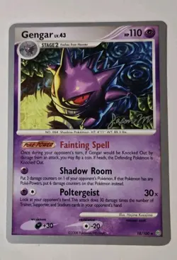 Pokemon TCG 2009 World Championship Decks Jason Martinez Gengar Rare Card 18/100 - Image 1
