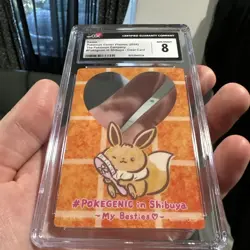 EEVEE Pokegenic In Shibuya My Besties Clear Card CGC 8 POP 1 Pokemon NONE HIGHER - Image 1