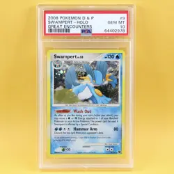 Swampert 9 Holo Pokemon Great Encounters 2008 Card Graded PSA 10 Gem Mint CGC - Image 1