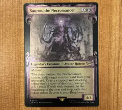Sauron, the Necromancer, R 0557, NM Foil Showcase Scrolls, MTG LotR Lord Rings - Image 1