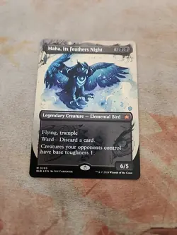 Maha, Its Feathers Night Borderless Foil Bloomburrow MTG NM - Image 1