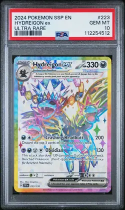 2024 POKEMON SSP EN-SURGING SPARKS ULTRA RARE #223 HYDREIGON EX PSA 10 - Image 1