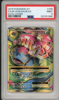 2016 Pokemon XY Evolutions M Venusaur EX Full Art #100 PSA 9 - Image 1
