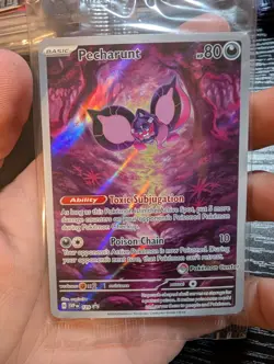 Pecharunt SVP129 - Pokemon Center Stamp - SV Shrouded Fable Promo - Sealed - Image 1
