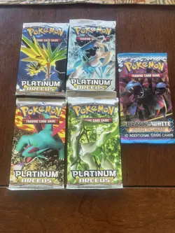 2009 POKEMON PLATINUM ARCEUS & NOBLE VICTORIES BOOSTER MULTI ARTWORK LOT OF 5 - Image 1