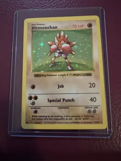 Hitmonchan 007/102 Base Set (Shadowless) Holo Rare Pokemon - Image 1
