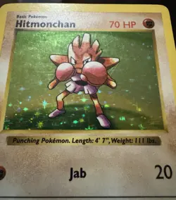 Hitmonchan 007/102 Base Set (Shadowless) Holo Rare Pokemon - Image 5