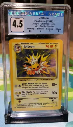 CGC VG/EX+ 4.5 Jolteon No Set Symbol Pokemon Jungle Holo 4/64 - Image 1