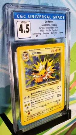CGC VG/EX+ 4.5 Jolteon No Set Symbol Pokemon Jungle Holo 4/64 - Image 2