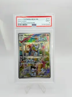 2023 POKEMON MEW EN-151 ILLUSTRATION RARE #177 MACHOKE PSA 9 - Image 1
