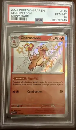 PSA10- Pokemon TCG Charmeleon Scarlet & Violet: Paldean Fates 110/091 Shiny Rare - Image 1