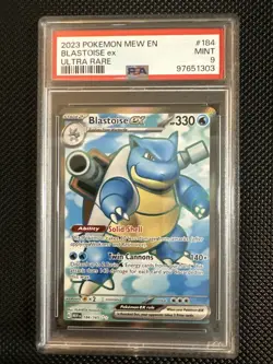 2023 Pokemon SV Mew 151 Blastoise ex Holo Ultra Rare 184/165 PSA 9 Mint - Image 1