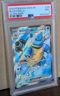 2023 POKEMON TCG 151 BLASTOISE EX #184 ULTRA RARE PSA 9 - Image 1