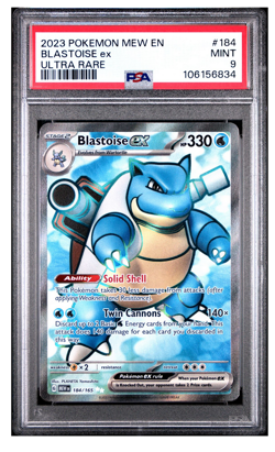 2023 POKEMON MEW EN 151 ULTRA RARE #184 BLASTOISE EX PSA 9 - Image 1