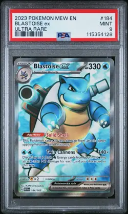 2023 POKEMON MEW EN-151 ULTRA RARE #184 BLASTOISE EX PSA 9 - Image 1
