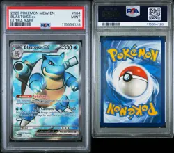 2023 POKEMON MEW EN-151 ULTRA RARE #184 BLASTOISE EX PSA 9 - Image 3