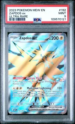 PSA 9 MINT Pokemon TCG Scarlet Violet 151 ZAPDOS EX Ultra Rare 192/165 Full Art - Image 3
