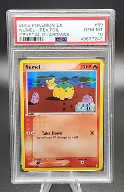 PSA 10 Gem Mint Pokemon Numel #59 Reverse Holo foil EX Crystal Guardians - Image 1