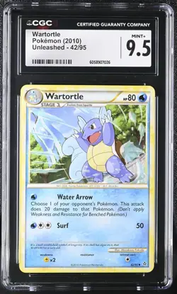 2010 Pokemon HGSS Unleashed Wartortle 42/95 CGC 9.5 Mint+ - Image 1