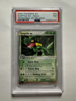 2004 POKEMON EX TEAM MAGMA VS TEAM AQUA #93 SCEPTILE EX-HOLO PSA 7 - Image 1