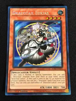 Yugioh Dracotail Lukias JUSH-EN001 1st Collectors (NM) - Image 1