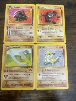 Pokemon TCG Lot 1st Generation (4 Cards) Grolem Racaillou Marowak Sabelette - Image 2