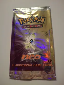 Pokemon TCG 1st Ed. Neo Destiny Booster Pack Open/Empty Celebi No Cards. - Image 1
