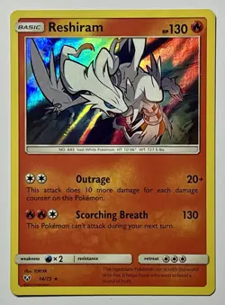 Reshiram 14/73 (NM) Holo Rare Sun & Moon: Shining Legends 2017 Pokemon Card - Image 1