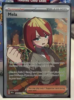 Pokemon Prismatic Evolutions TCG Ultra Rare Supporter Card - Holo Mela (140/131) - Image 1
