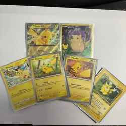 Pokemon TCG 6-Card Lot Assorted Pikachu Cards No Duplicates - Image 1