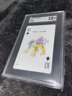 SGC 10 Raikou Of Spades No. 243 Silver Lugia Back Pokemon Poker Deck Card 1999 - Image 2