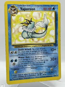 Vaporeon 28/64 Jungle Unlimited Non Holo Rare WotC Vintage Pokemon TCG Card - Image 2