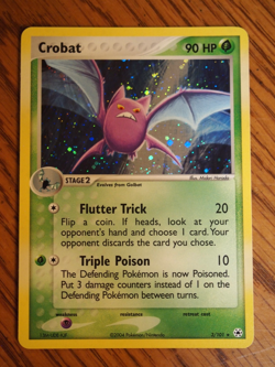 Pokemon 2004 Pokemon Ex Hidden Legends Crobat holo card, mint condition - Image 1