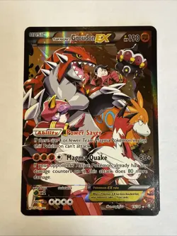 Pokemon TCG Team Magma's Groudon EX Full Art Holo Card 15/34 Double Crisis NM - Image 1