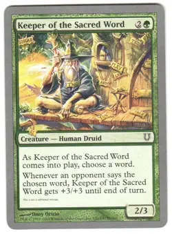 Magic_the_gathering Unhinged Keeper of the Sacred Word #101 2004,MTG,LP Common - Image 1