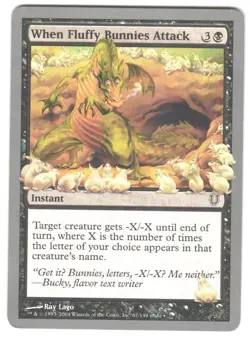 Magic_the_gathering Unhinged When Fluffy Bunnies Attack #67 2004,MTG,LP Common - Image 1